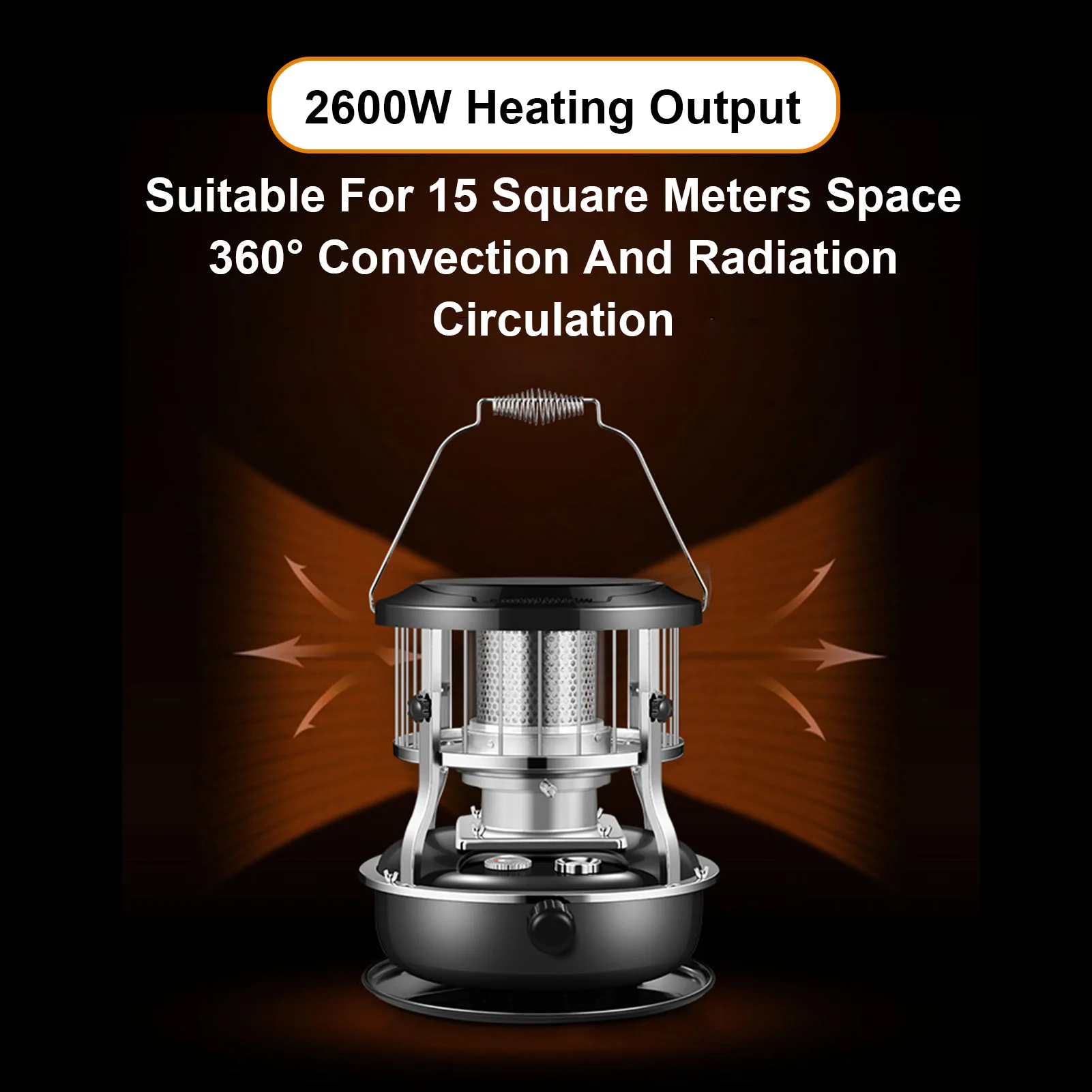 Upgraded 4.5L Kerosene Heater Indoor Outdoor 9000 BTU Portable Radiant Tent Heater Dual Use for Cooking Heating 16-21H Burn Time