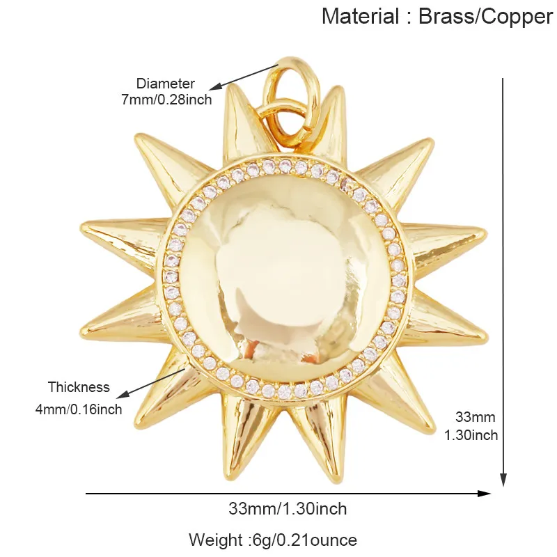 Trendy Sun Star Camera Gift Box Devil Eye Coral Poker Heart Charm Pendant,18K Gold Plated Necklace Jewelry Bracelet Supply T24