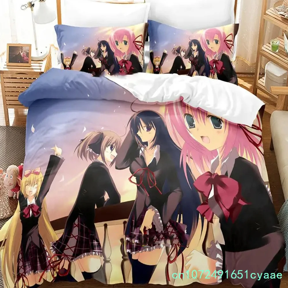 Student Councils Discretion Bedding Set Boys Girls Twin Queen Size Seitokai No Ichizon Duvet Cover Pillowcase Bed Kids Adult