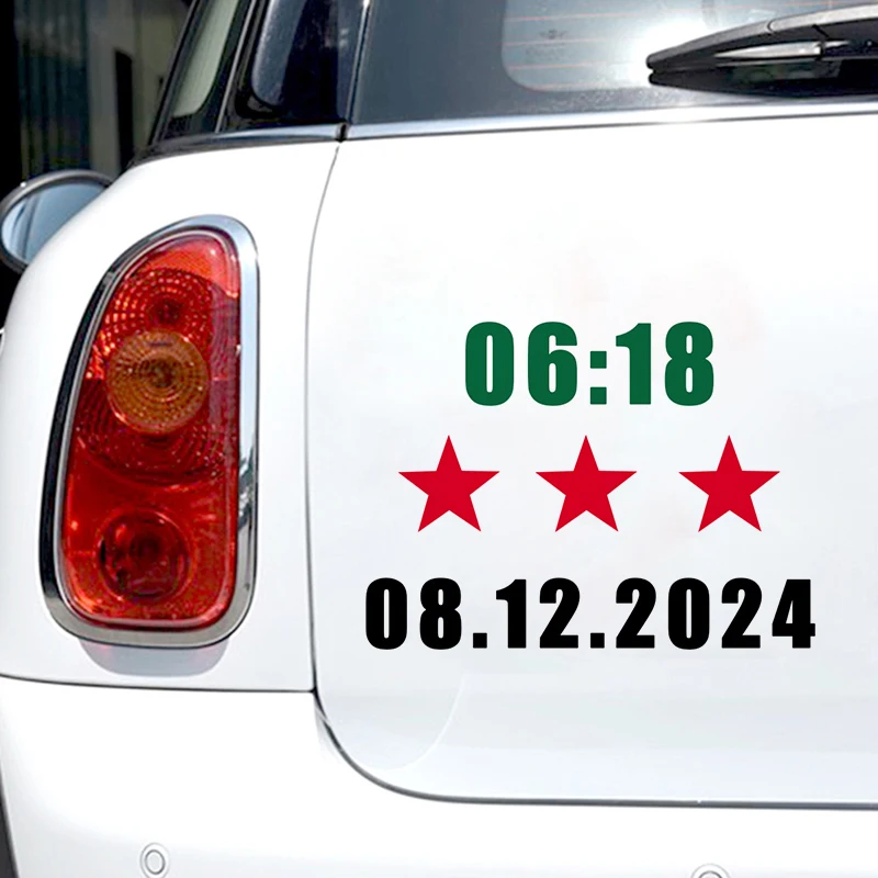 For Syria Theme Car Sticker Date 08/12/2024, Vinyl Decal Waterproof Auto Decors for Car Door, Rear Windshield