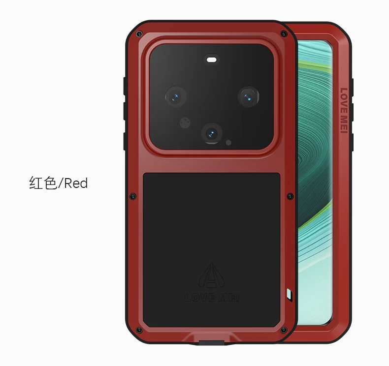 Love Mei For Huawei Mate 70 60 50 40 30 P60 50 40 Pro Military Grade Metal Protective Case Silicone Shockproof Dustproof Cover