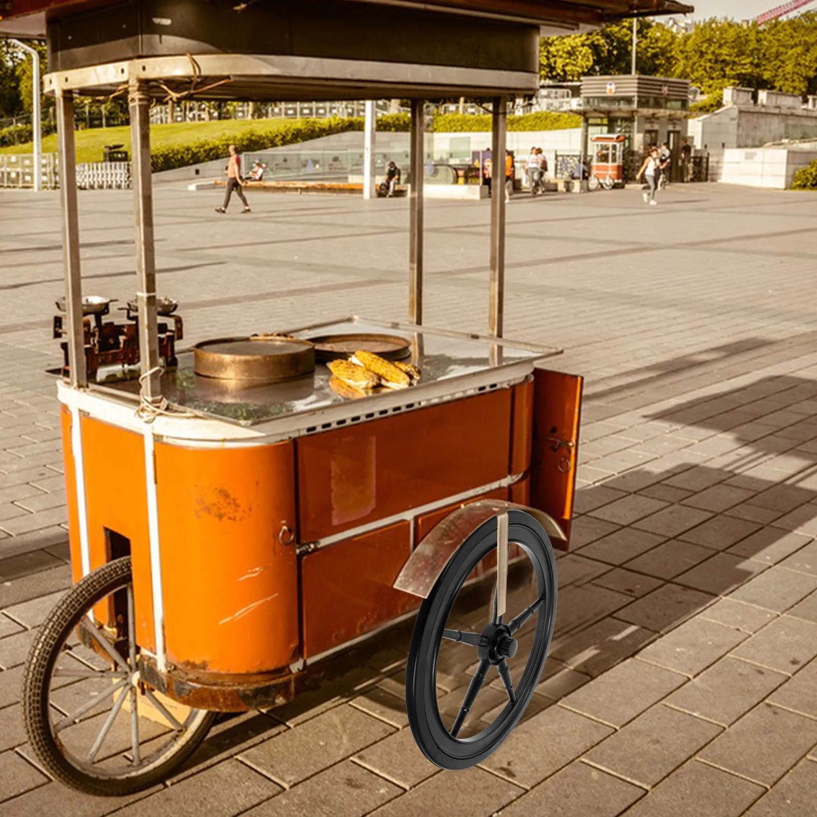 

Durable Dining Cart Wheels for Walker Wheelchair Smooth Quiet Operation Garden Cart Tires Beach Hand Truck Part Rubber