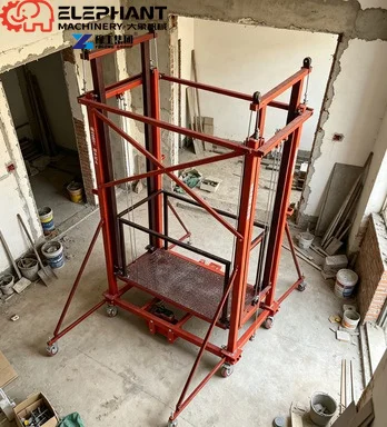Electric Scaffolding Foldable Electric Lift Table Scaffold 500kg Load For Electrical Construction