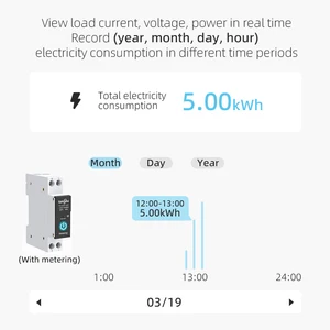 Tuya WiFi Công tắc ngắt thông minh với phép đo 63A1P DIN RACK điều khiển điều khiển từ xa Ứng dụng CASA SMART Life Ứng dụng Tempore Tongou 8 Watch Casta Sales Casta - 5