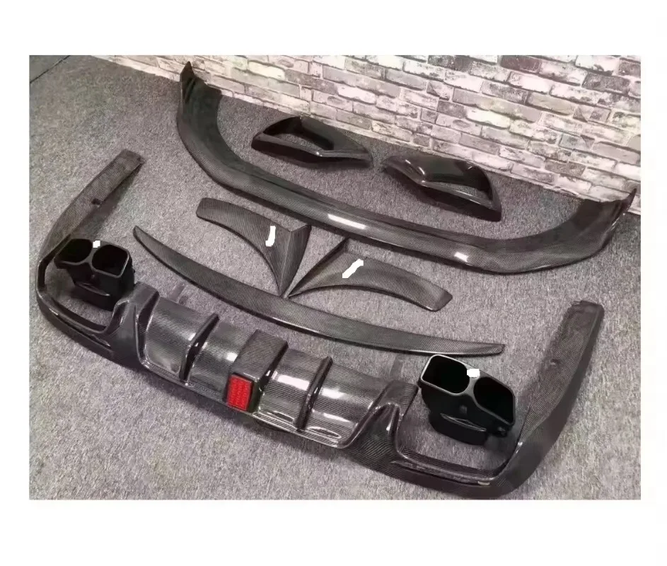 High Quality BS Style Carbon Fiber aero Kit Front Lip Rear Diffuser For S Series W222 Lci S63 Bumper