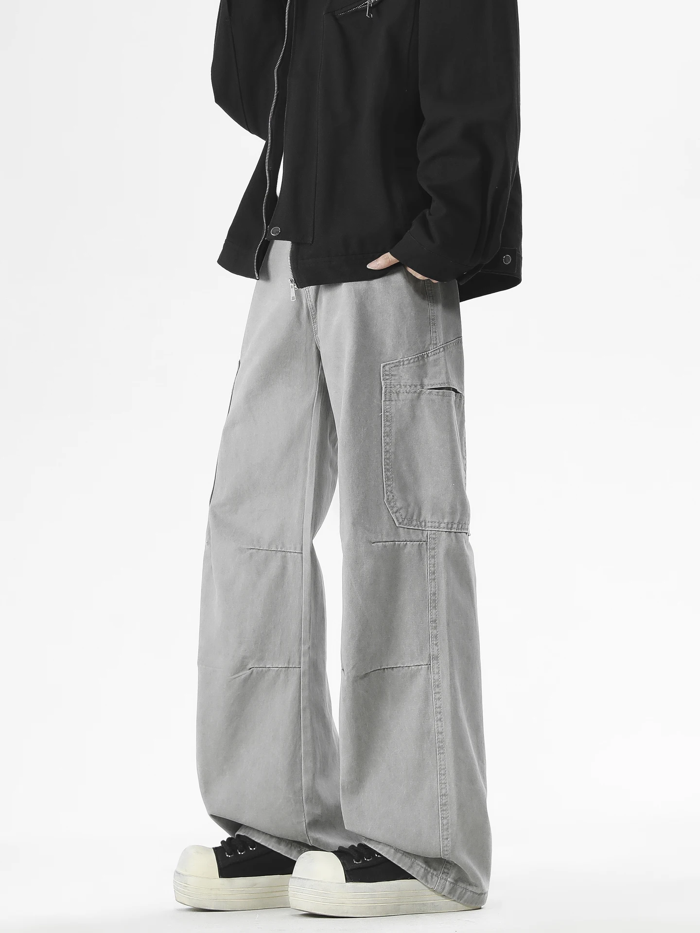 

Мужские винтажные рабочие брюки прямого кроя от американского бренда уличной моды, свободные повседневные брюки с широкими штанинами, длинные брюки