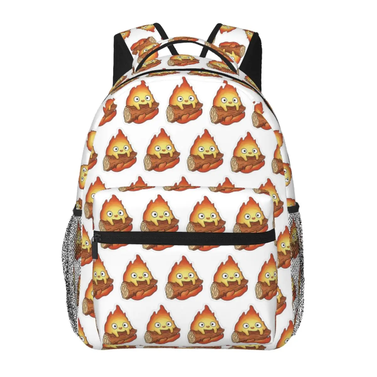 Calcifer Sticker Backpack Student BookBag Kids School Bag Computer Shoulder Bags for Boys Girls