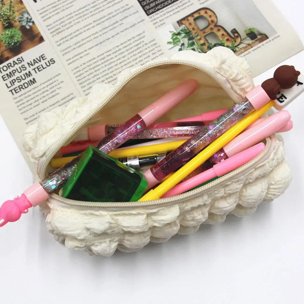 New High-looking Puff Pencil Case cute innovative Large Capacity Pencil Bag Storage Case Pen Pouch Makeup Handbag School Supply