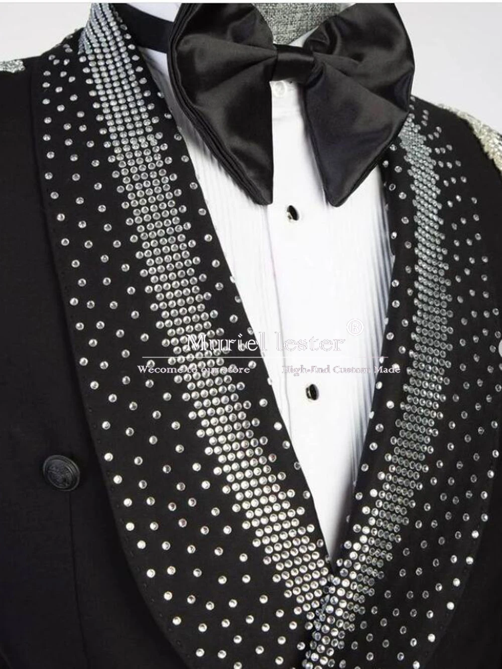 Exclusive Designer Suits Men Crystals Beaded Gemstones Man Prom Blazers Customized Formal Party Groom Wedding Tuxedos Male Dress