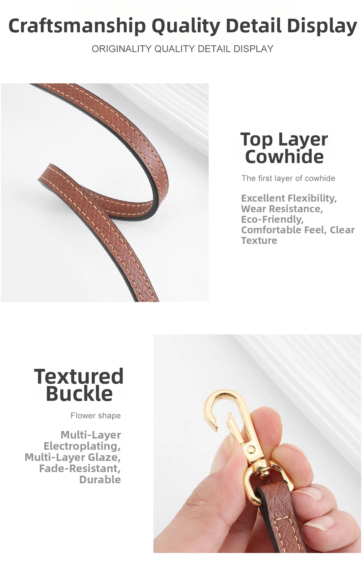 Genuine Leather Shoulder Strap Fit For Longchamp Mini Le Pliage Punch Free Crossbody Bag Strap Accessories