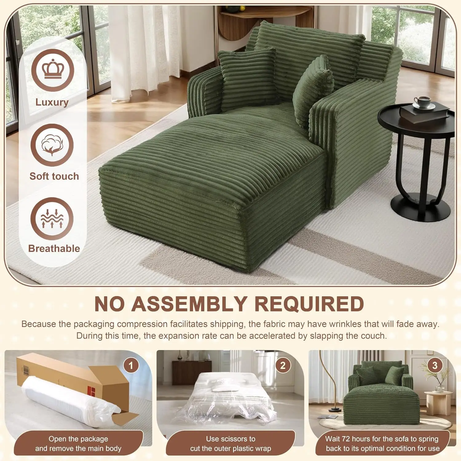 #@ Hot-selling Home Furniture Space-saving Cashmere Sponge Slanting Sofa Set Boneless Vacuum Packaging Compressed Fabric Sofa