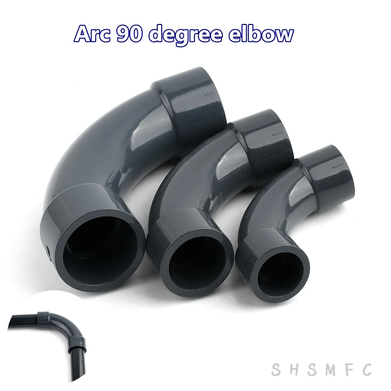 

1-5PCS ID 20-63mm UPVC 90° Arc Connectors Garden Irrigation Plastic Joints Water PVC Pipe Fittings Fish Tank Accessories