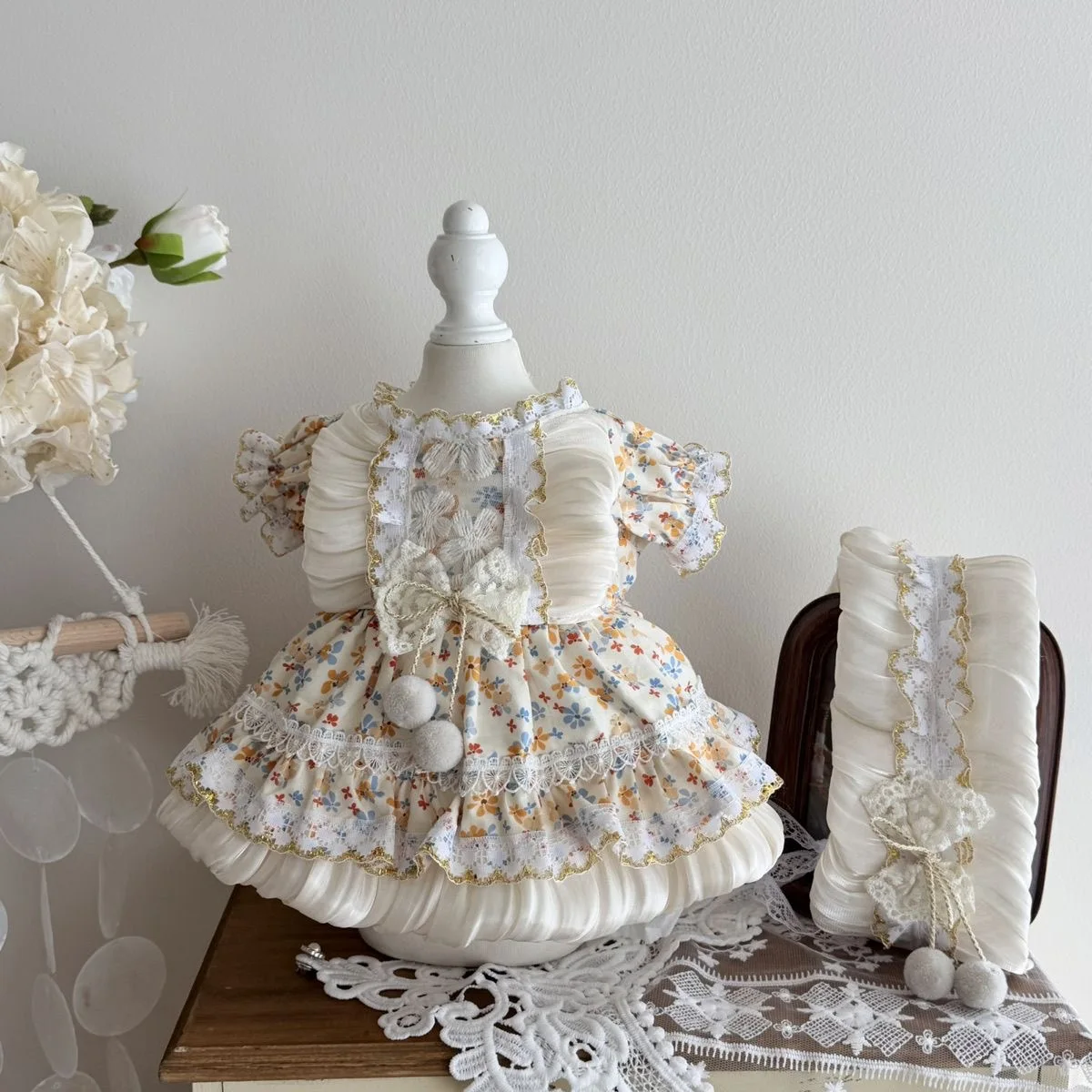 

20cm cotton doll clothes 10cm clothes doll, clothes for labubu 40cm doll dress simple floral dress free shipping