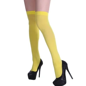 Çoraplar yüksek uyluk, kadınlar, tayt, kızlar için yüksek diz, neon rengi, kırmızı ve sarı seksi kıyafet parti gecesi 8 en çok satılan çorap, turuncu-no. 3