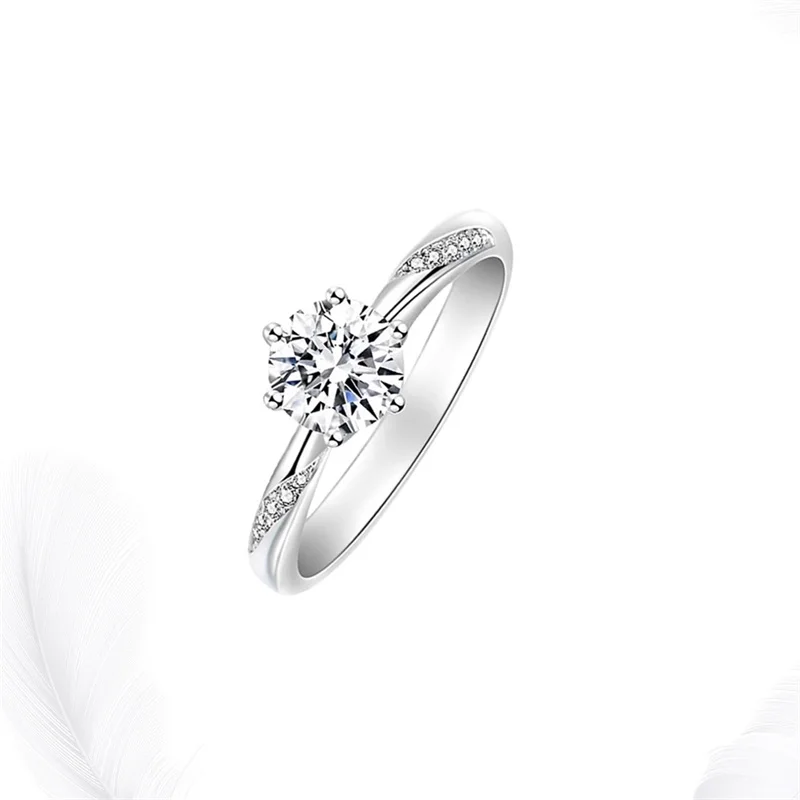 CC Marriage Rings for Women Wife White Gold Plated Fashion Accessory 1 Carat Diamant Wedding Jewelry Proposal Engagement CC1575