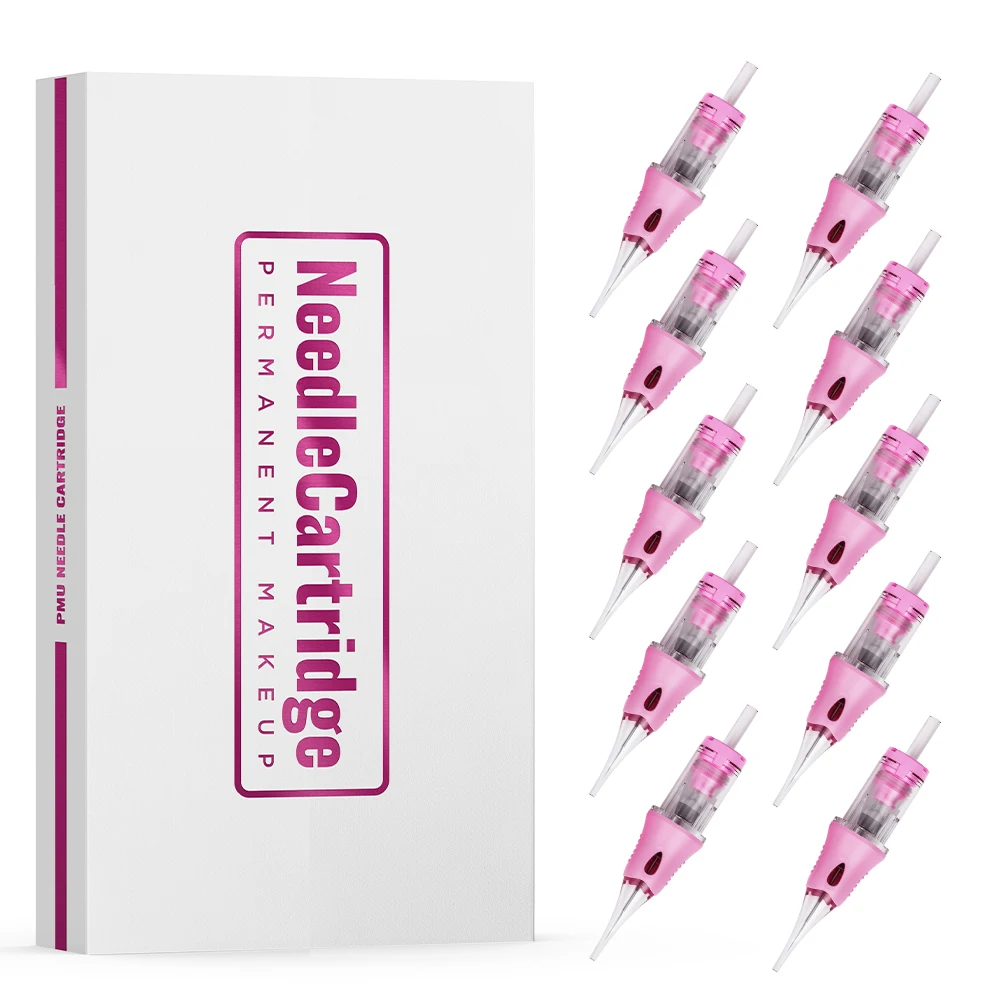 FAMISOO 10PCS Tattoo Cartridge Needles Professional RL Tattoo Cartridge Needle for Eyebrows Lip Permanent Makeup Tattoo Supplies