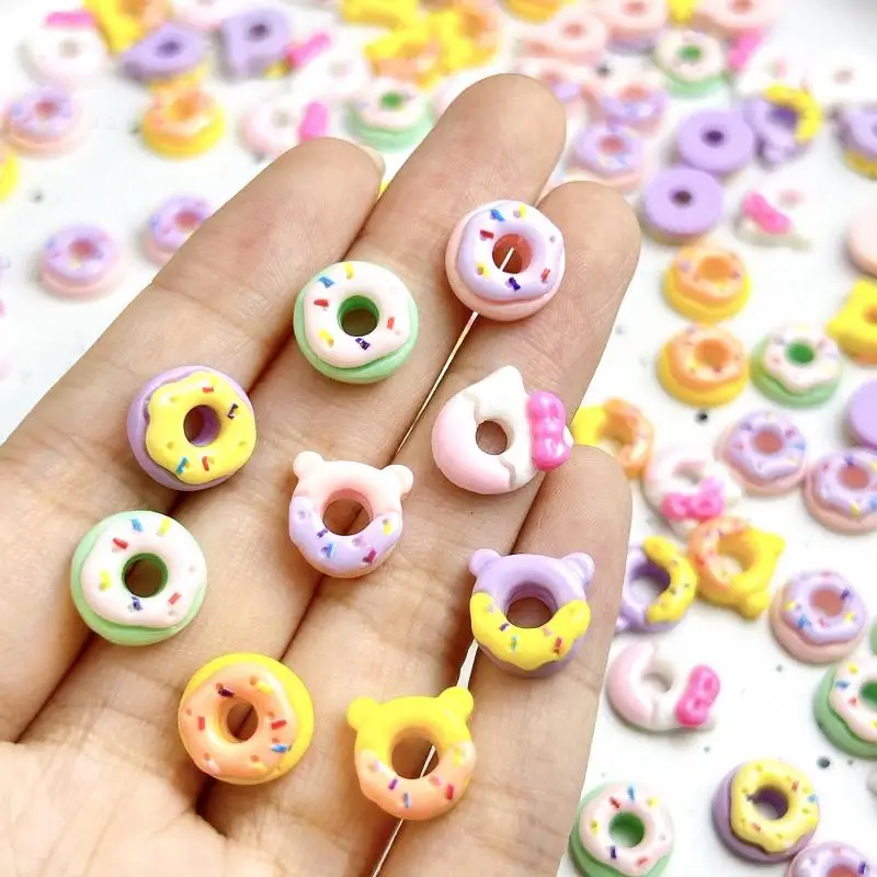 الإبداعية الكرتون دونات مسمار السحر الدوبامين الرسم الملون دونات الحلوى مسمار الفن اكسسوارات DIY بها بنفسك جراب هاتف الأظافر أجزاء #6