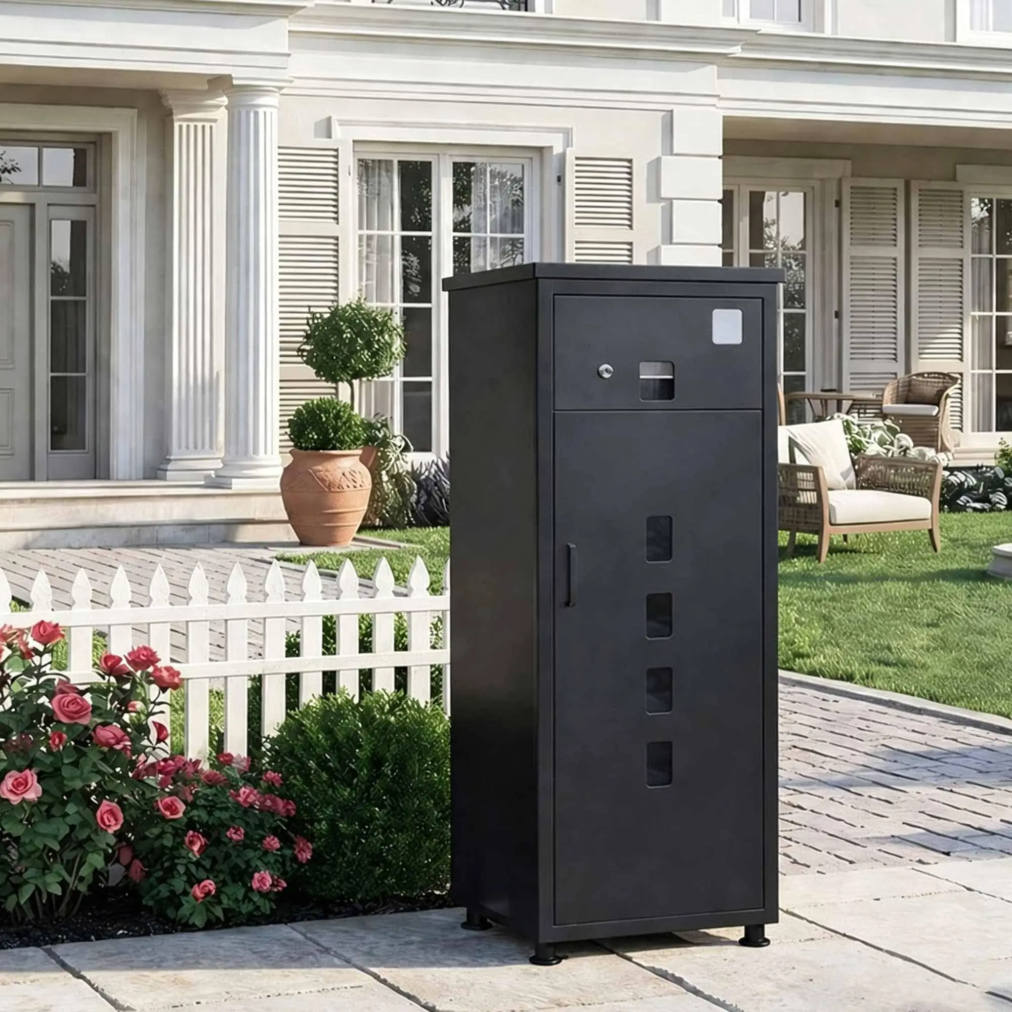 Package Delivery Boxes for Outside Porches with Outdoor Waterproof Protection, Anti-Theft Lock, Double-Layer
