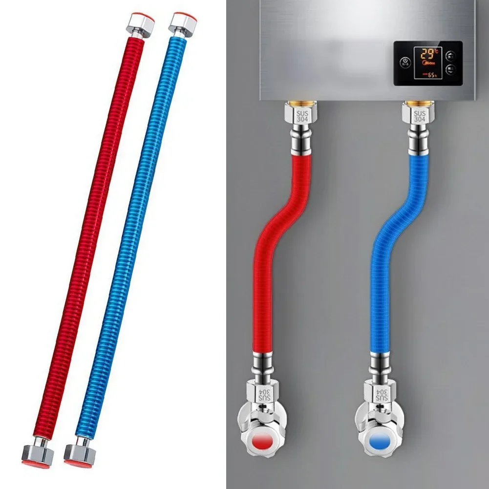 2pcs Corrugated Water Heater Connector With 1/2