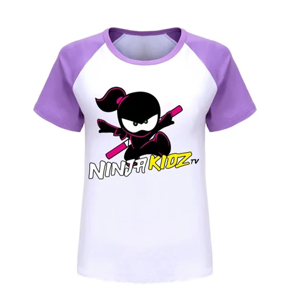 

Summer Ninja Kidz Tees Kids Clothes Cotton Short-sleeved T-shirts Children Sweatshirt Cartoon Teenager Tops Boys Girls Clothing