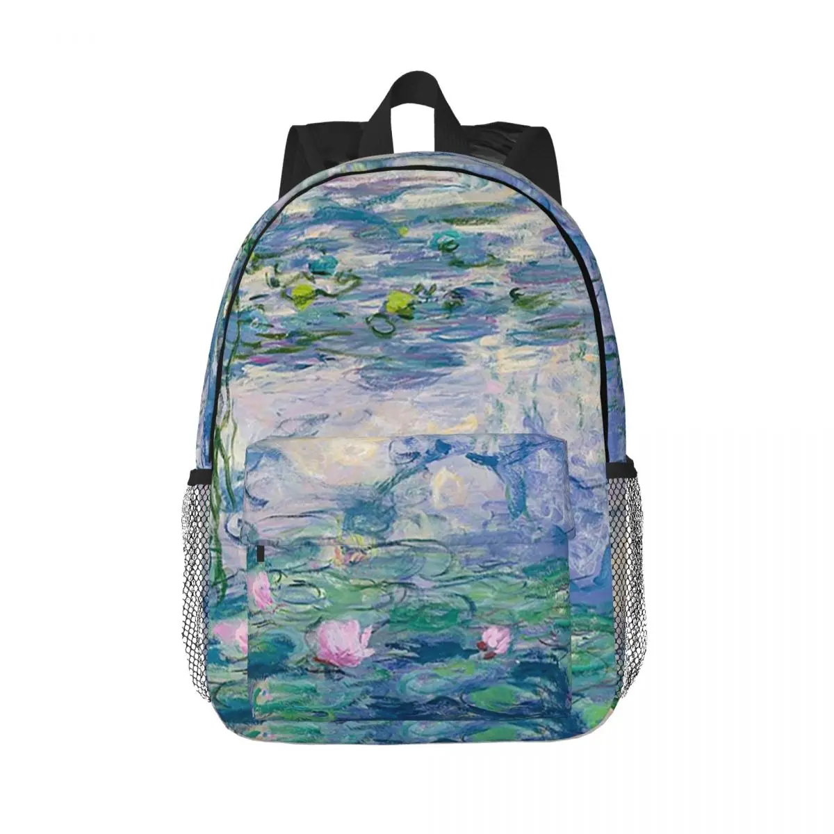 Water Lilies Claude Monet Fine Art Backpacks Teenager Bookbag Students School Bags Laptop Rucksack Shoulder Bag Large Capacity