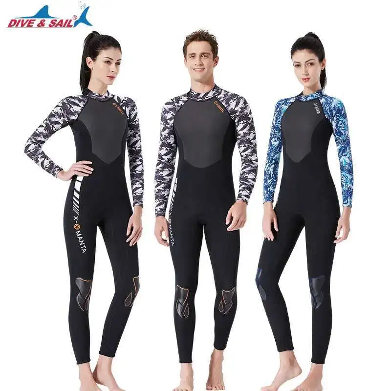 

3MM diving suit men's and women's winter outdoor snorkeling surfing one-piece long sleeved jellyfish suit