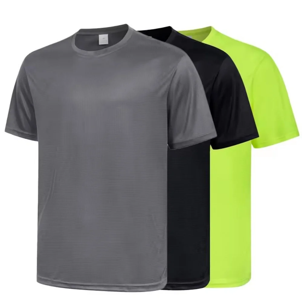 

НОВАЯ многоцветная быстросохнущая спортивная футболка с короткими рукавами для спортзала, топы для фитнеса с круглым воротником, футболка для бега, мужская дышащая спортивная одежда