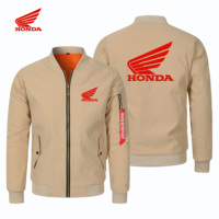 Honda Red Wing Logo Men's Windproof Jacket, Thickened Honda Wing Jacket For Autumn And Winter, Men's Outdoor Motorcycle Jacket