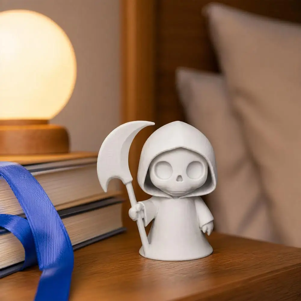 Healing Decor Cute Ghost Decoration 3d Printed Ghost Figurine Mini Halloween Reaper Statue Cute Desktop Ornament for Office