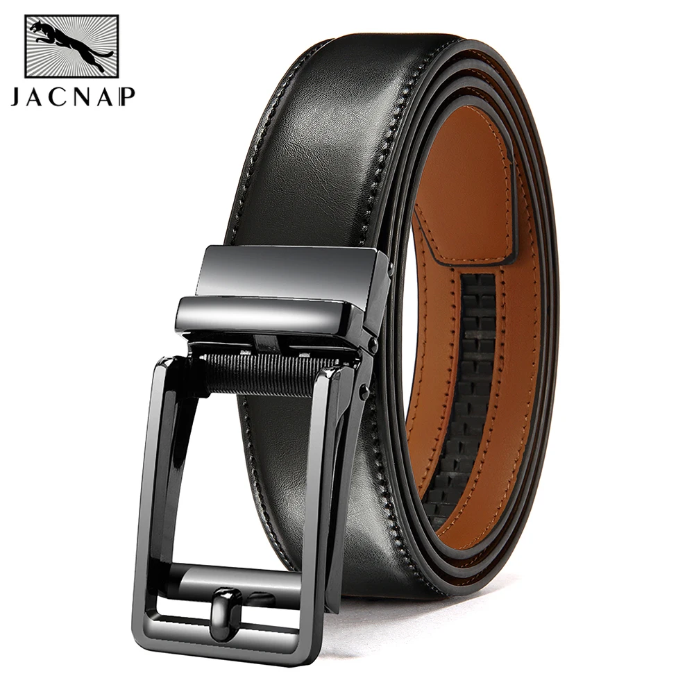 

Мужские ремни с автоматической пряжкой, из натуральной кожи, высокого качества, для мужчин, кожаный ремень, повседневный, для джинсов, 105, 115, 125, 135 см