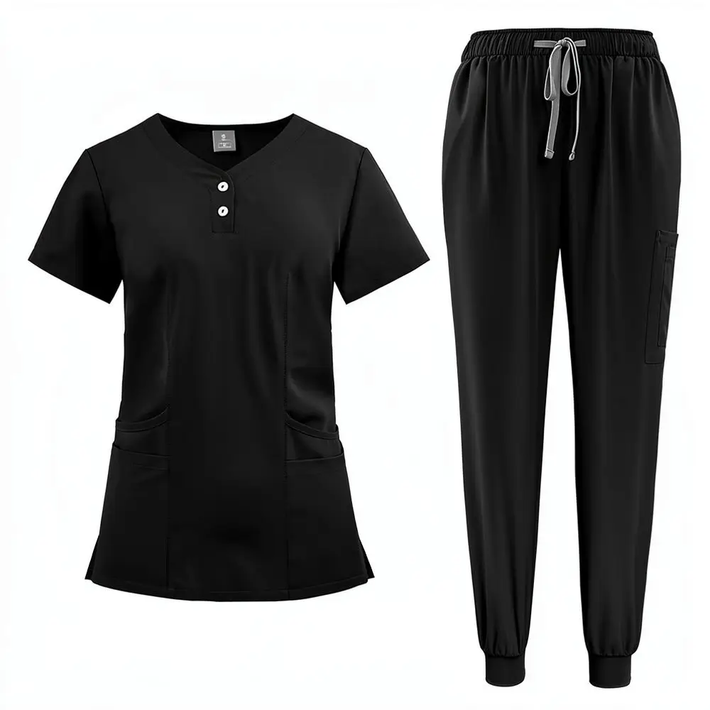 Lightweight Stretch Scrub Suit Professional Medical Nursing Uniform Set Breathable Hospital Clinic Apparel Suit