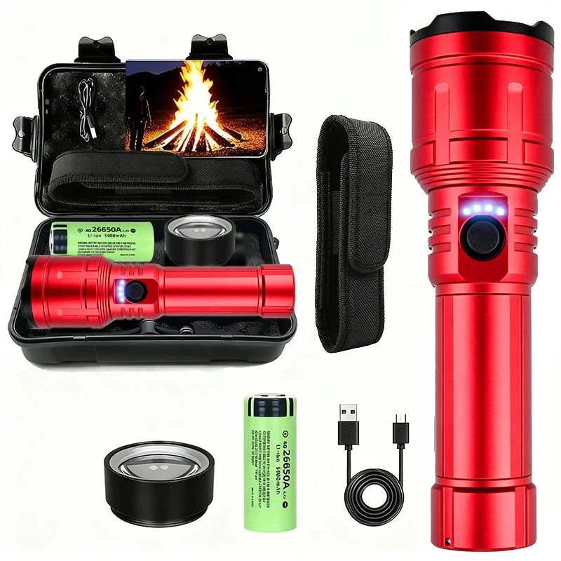 

Ultra Powerful Flashlight Concentrating Ignition Flashlight Waterproof Military Tactical Lamp Outdoor Camping Adventure Torch