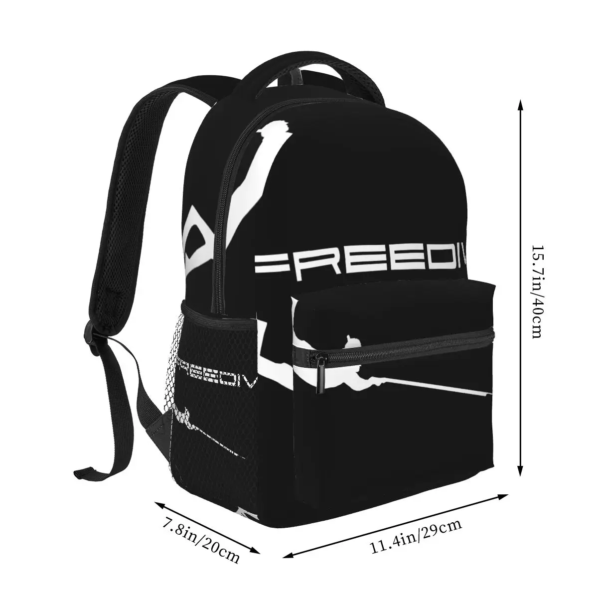 Unisex Freedive Jogador Casual mochila, estudantes, lazer, viagem, computador