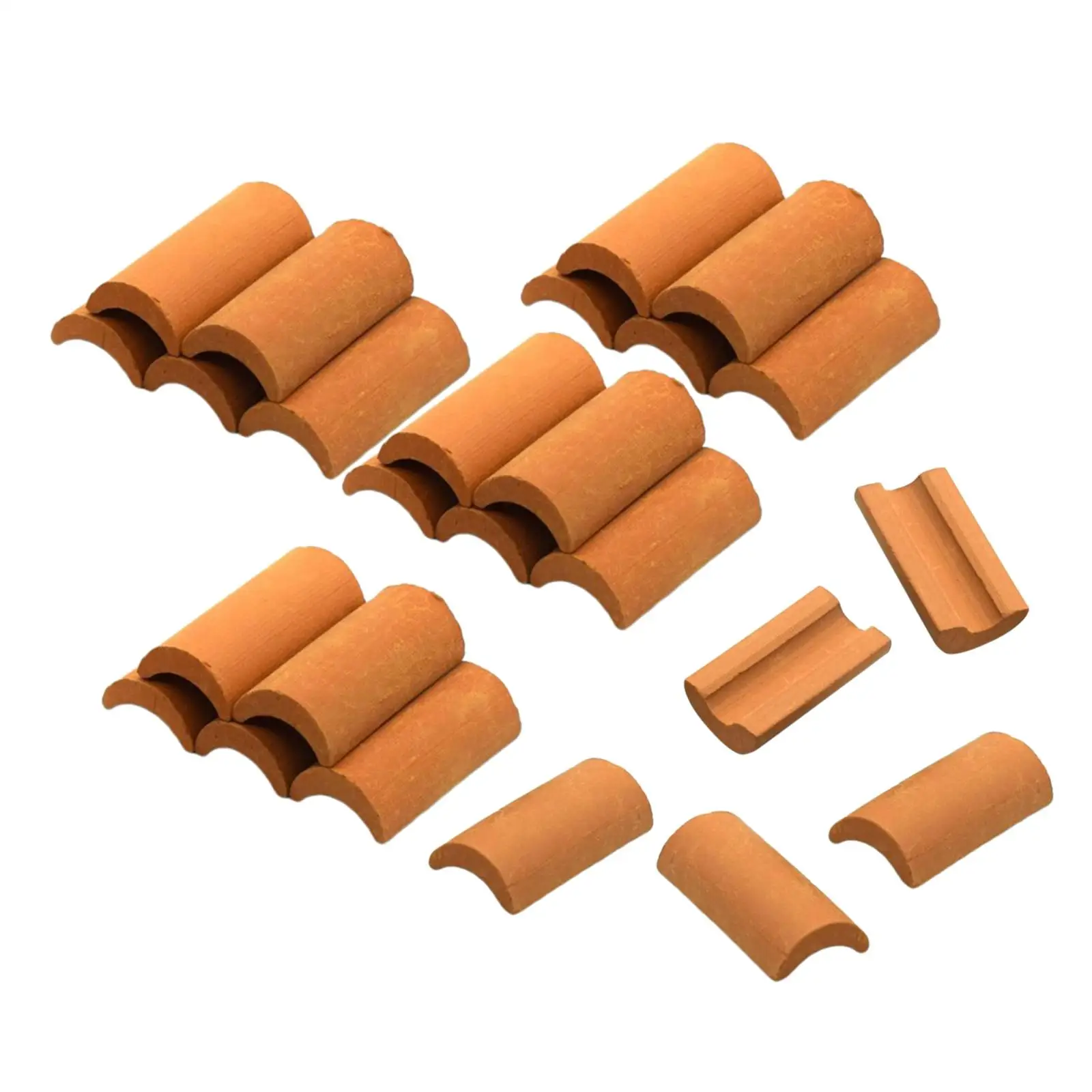 Piastrelle per tetto in miniatura Set di modelli di simulazione di argilla rossa per scenari di case da giardino fatato e kit di arte sensoriale Costruzione fai-da-te