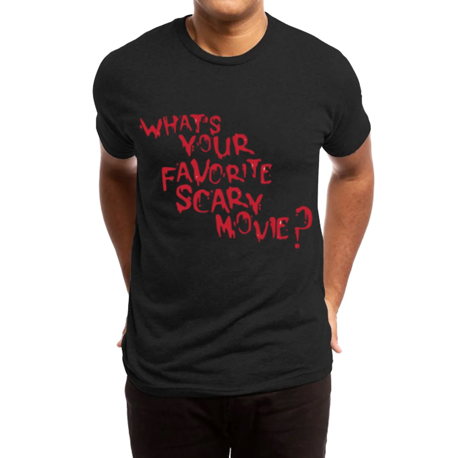 What's Your Favorite Scary Movie Monogram Print Women's Cotton T-Shirt Casual Simple Short Sleeve Unisex Top 2024 New