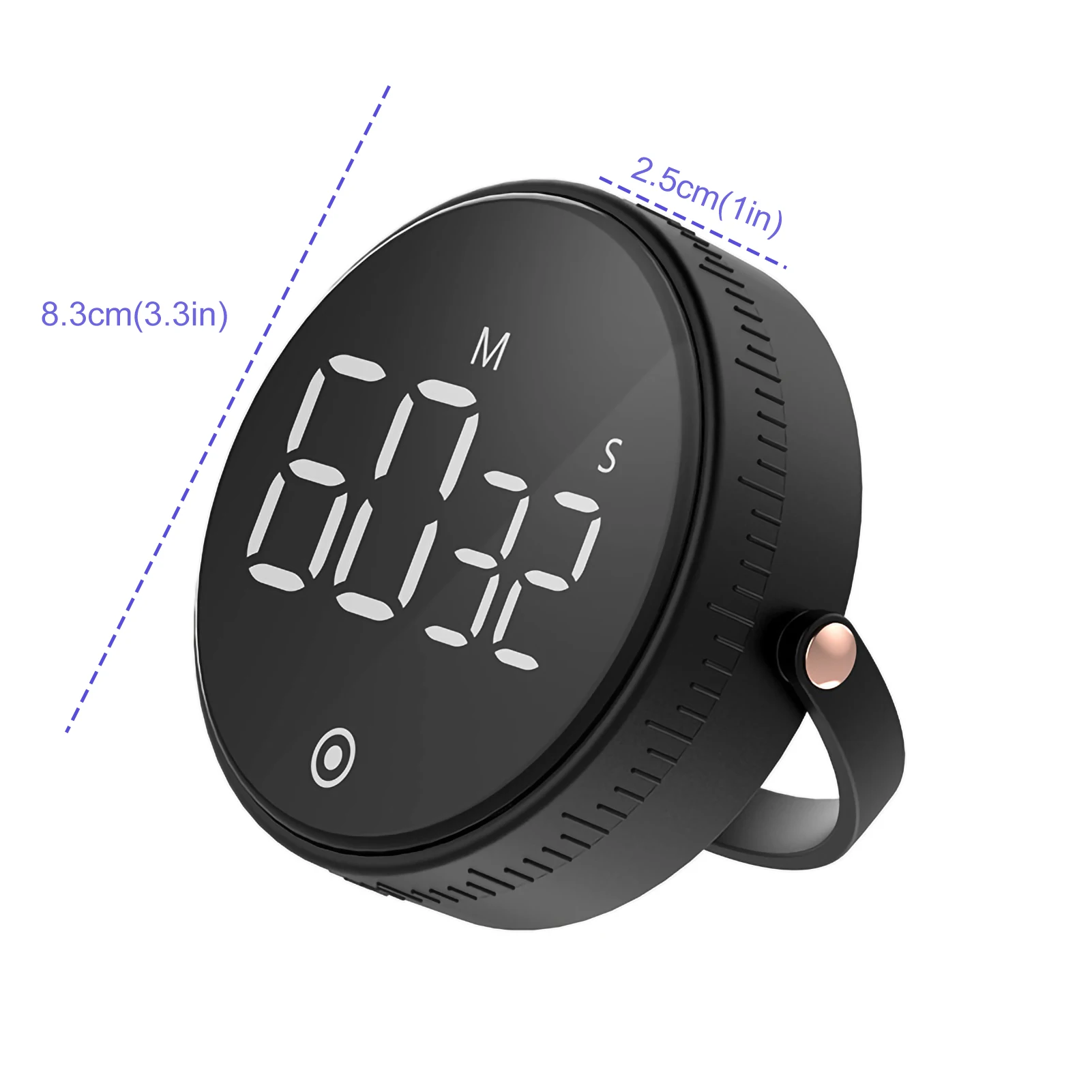 1Pc Kitchen Timer LED Digital Magnetic Timer Manual Rotary Countdown Timer Alarm Clock for Cooking Study Fitness Stopwatch Time