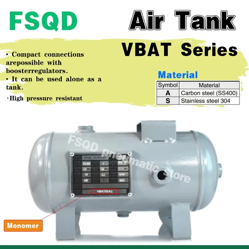 

VBAT05A1 VBAT10A1 VBAT20A1 VBAT38A1 VBAT05S1 VBAT10S1 VBAT20S1 VBAT38S1-RV-SV-U-T-X104 Air Tank VBAT VBA Series