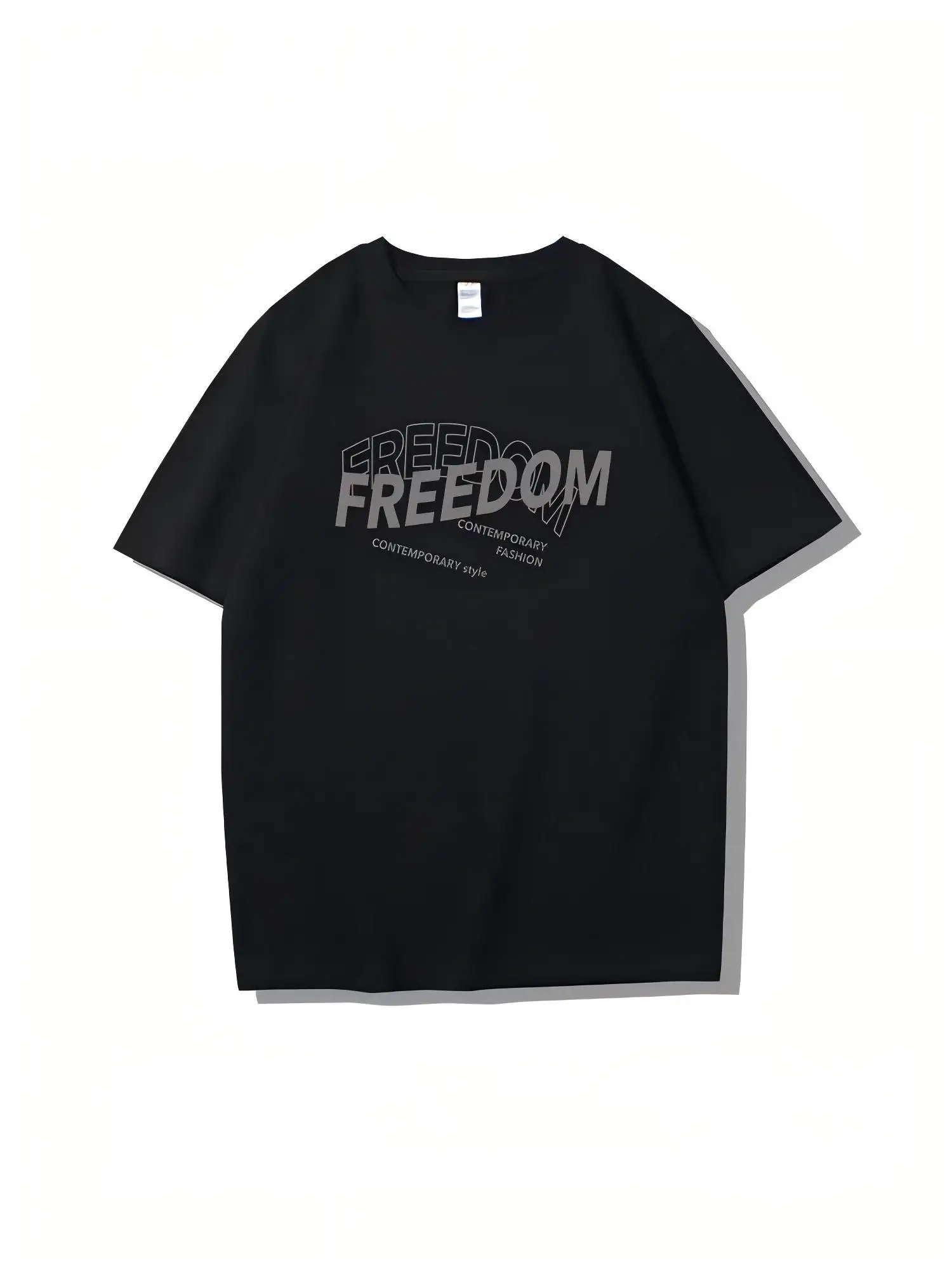 

2025 New summer trend text design brand printed short-sleeved retro street T-shirt men's and women's short-sleeved T-shirt