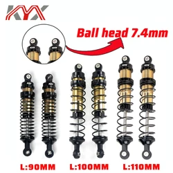 KYX 90mm/100mm/110mm Metal Hydraulic Shock Absorber 2PCS for 1/10 Axial SCX10 D90 SCX10 CC01 RC Model Car Conversion Parts