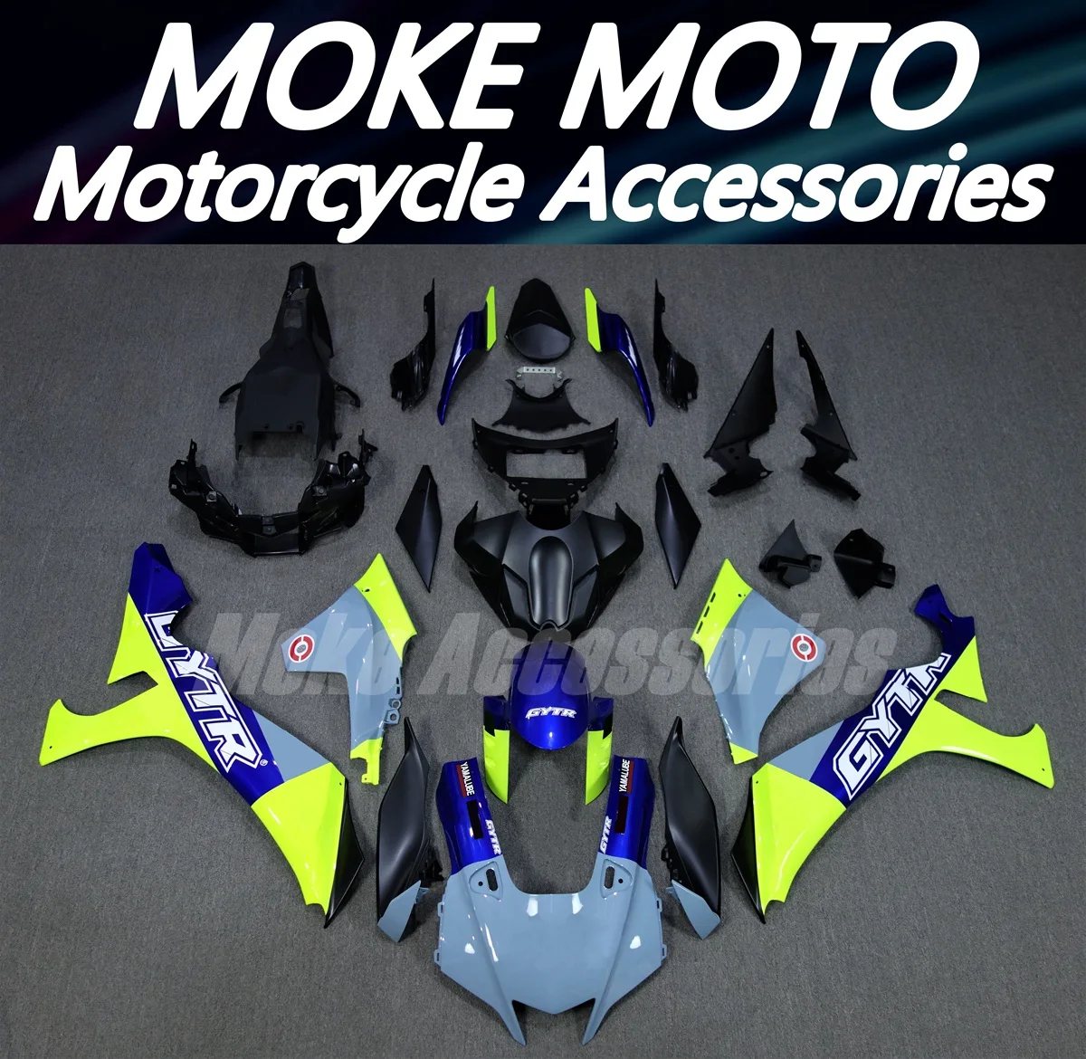 

Motorcycle Fairings Kit Fit For Yzf R1M R1 2020 2021 2022 2023 Bodywork Set High Quality Abs Injection Neon Gray Fluorescence