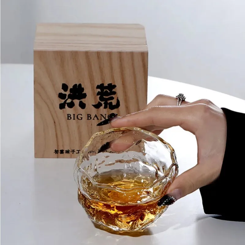 Cosmic Explosion Crystal Whisky Glass Japanese Glassware Wine Gift Tasting Cup Irregular Vintage Tumbler Whiskey Chivas Snifter
