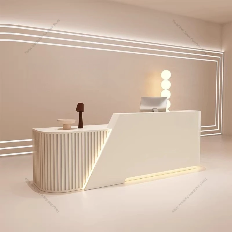 

Nordic Beauty Salon Cashier Counter Modern Simple Clothing Store Hair Salon Reception Desk Creative Office Furniture FYRD