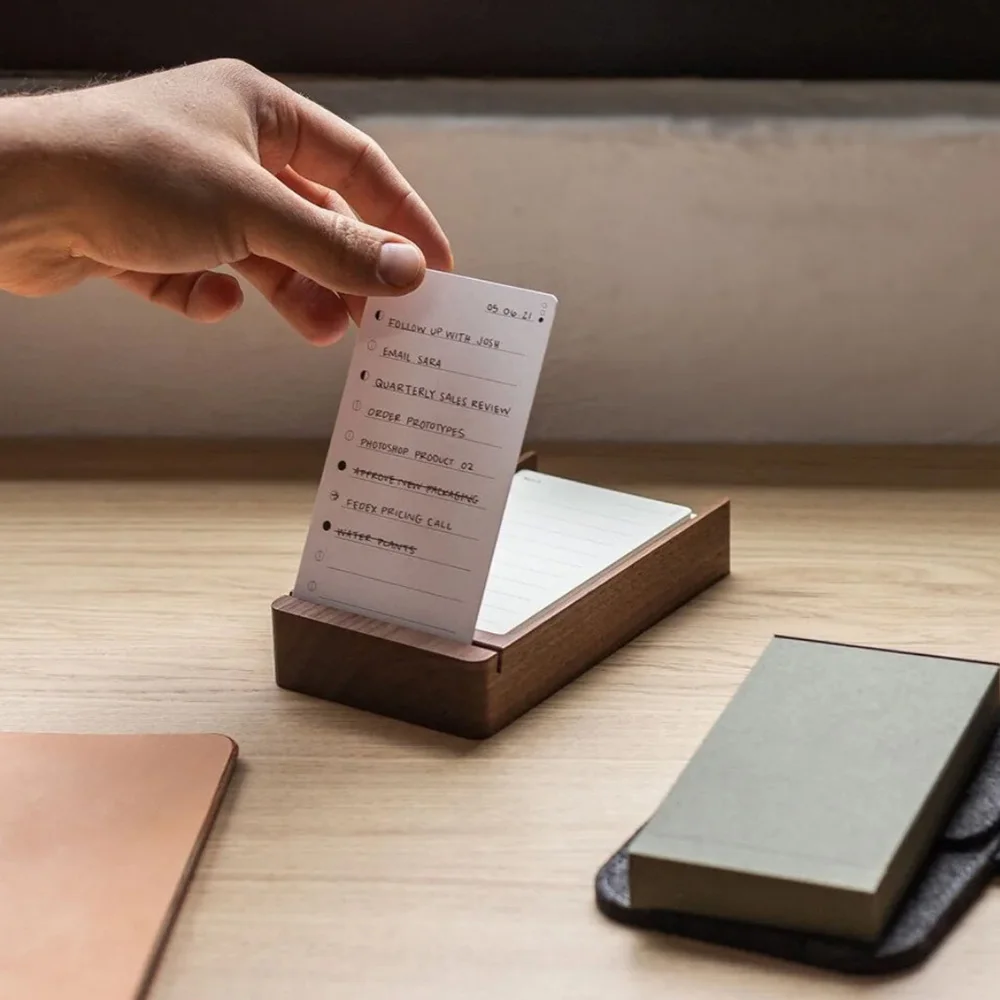 daily-list-planner-note-holder-with-walnut-stand-100-undated-memo-card-for-office-desk-accessories-supplies