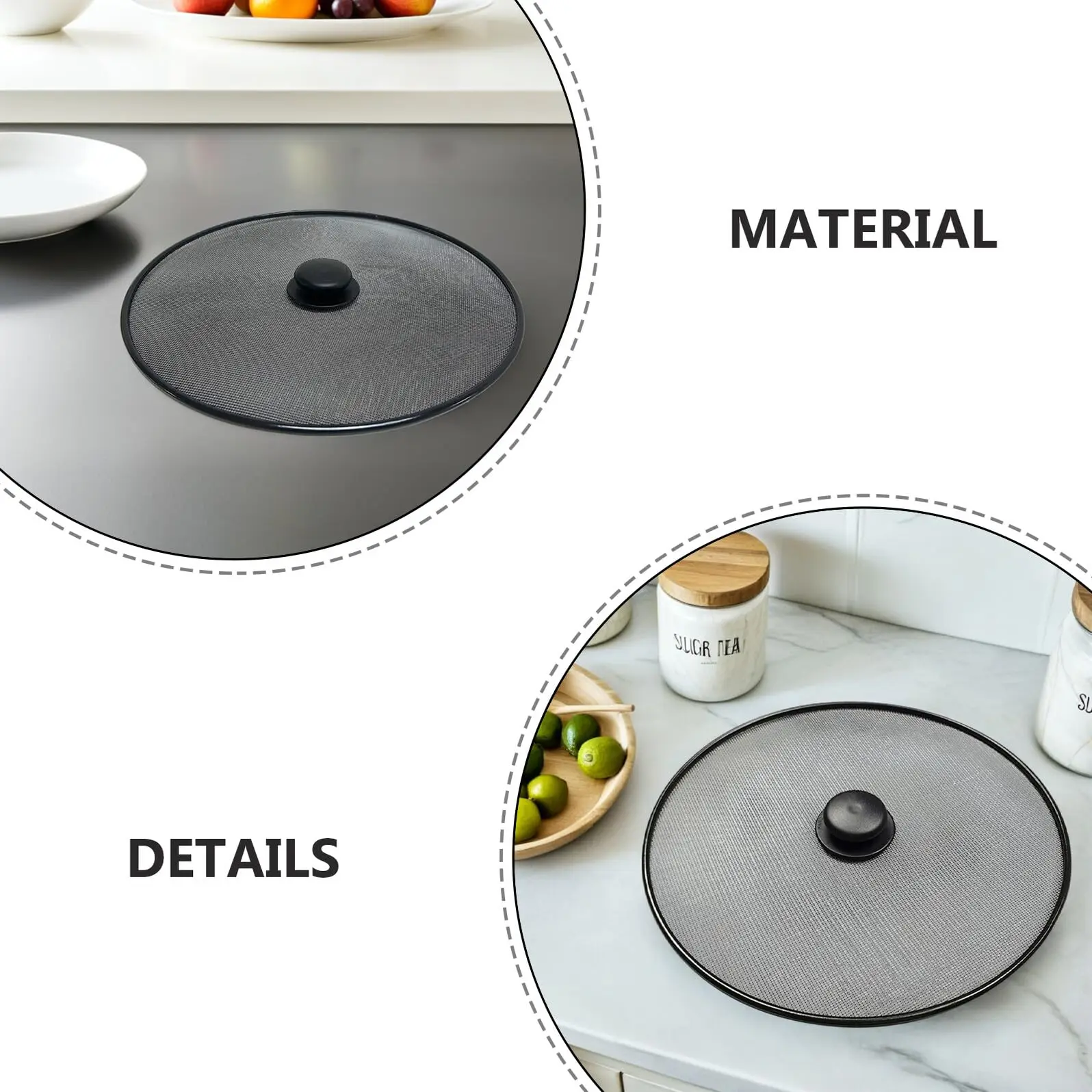 3 Pcs Anti-Oil Splash Pan Lid Splash Guard for Skillet Scillet Cooking Pot Stainless Steel Splash Screen Pan Splash Screen