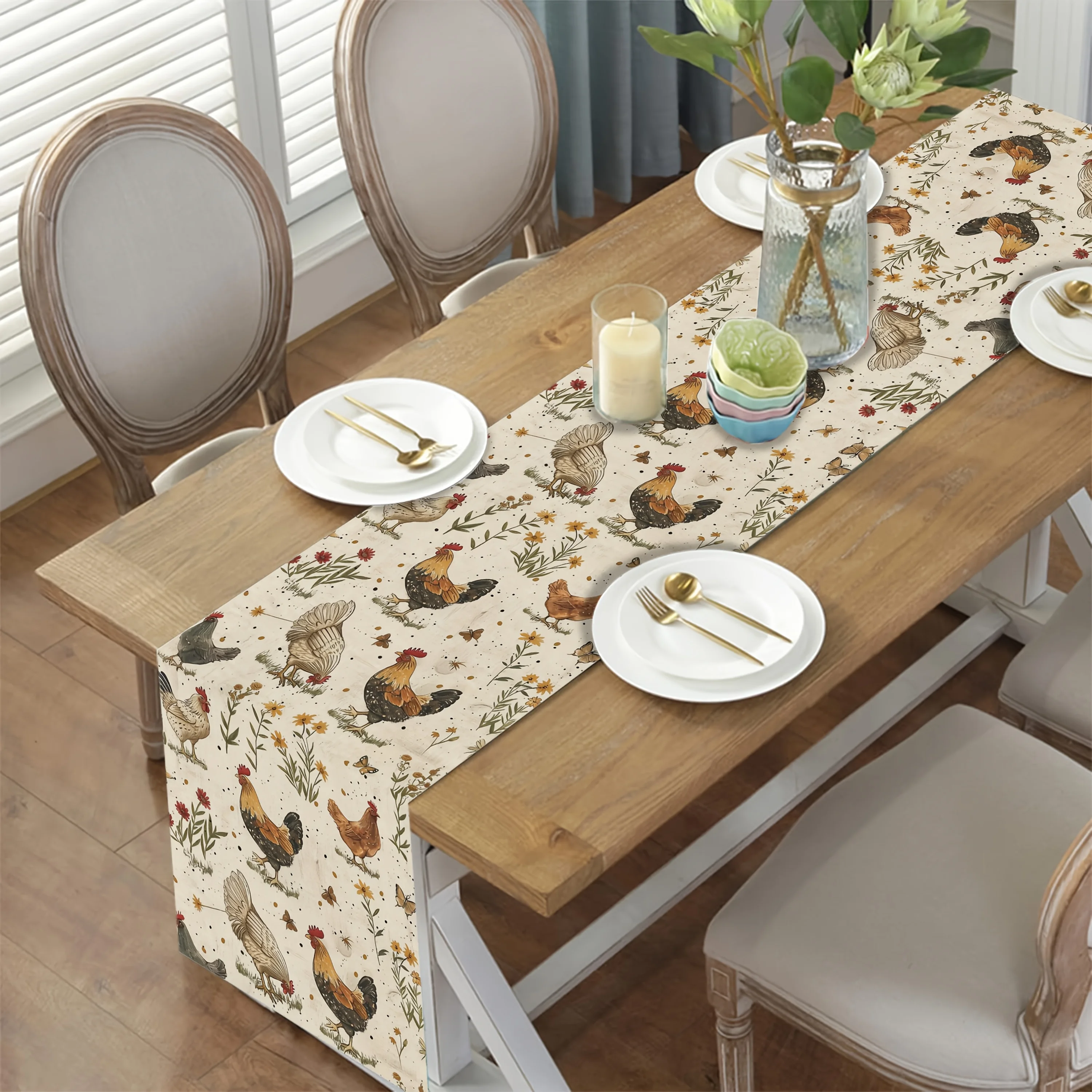 Camino de mesa de lino con for - Kitchen Appliances Table reseña y precio