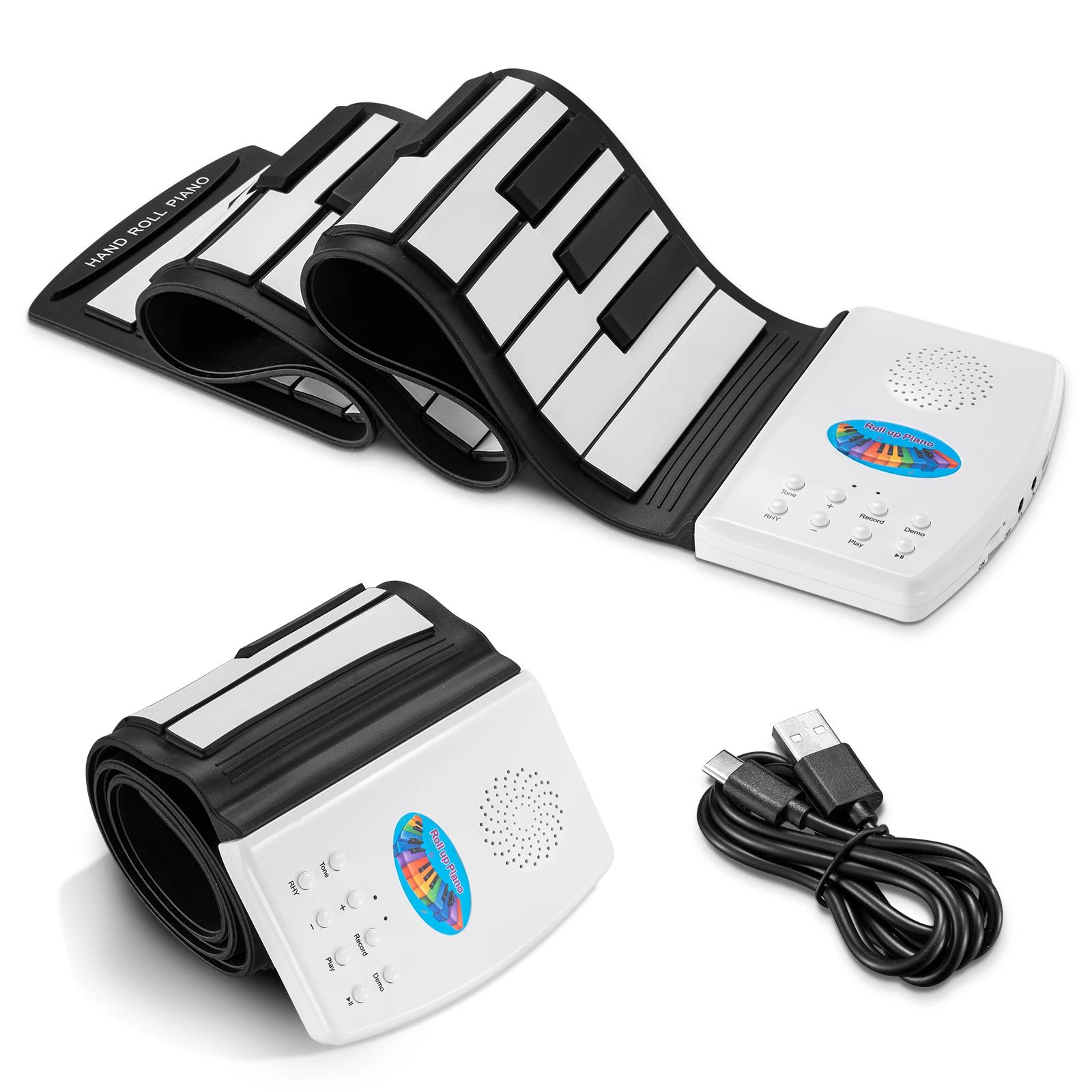 

Portable 49-Key Flexible Silicone Roll Up Piano Folding Electronic Keyboard Flexible Silicone Electronic Roll Up Piano
