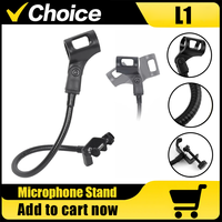 Microphone Stand Metal Table Clamp 360 Adjustable Flexible Gooseneck Universal Microphone Arm for Meeting Lecture Podcast