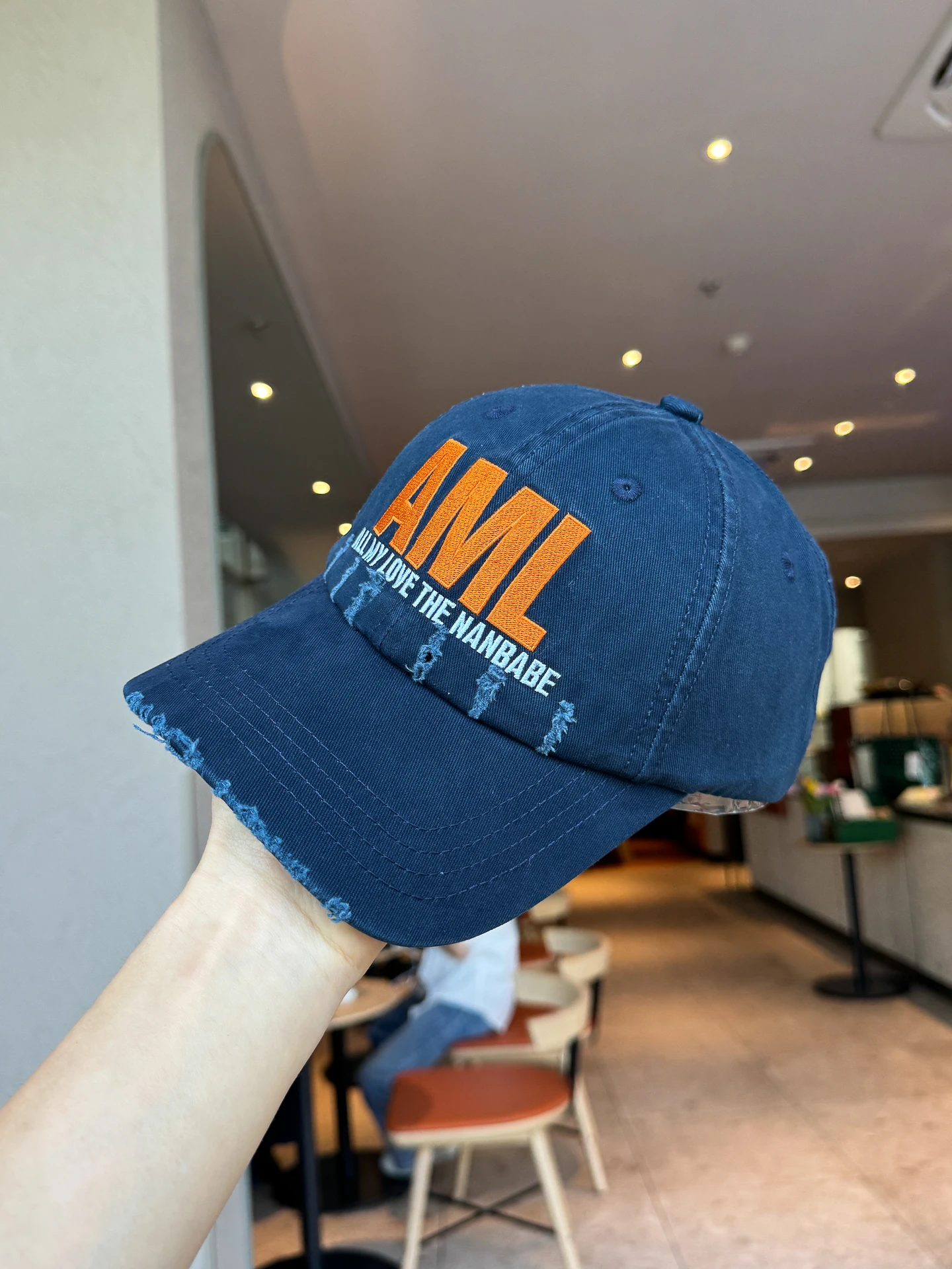 

American retro trendy big letter embroidered baseball cap female soft top cap male