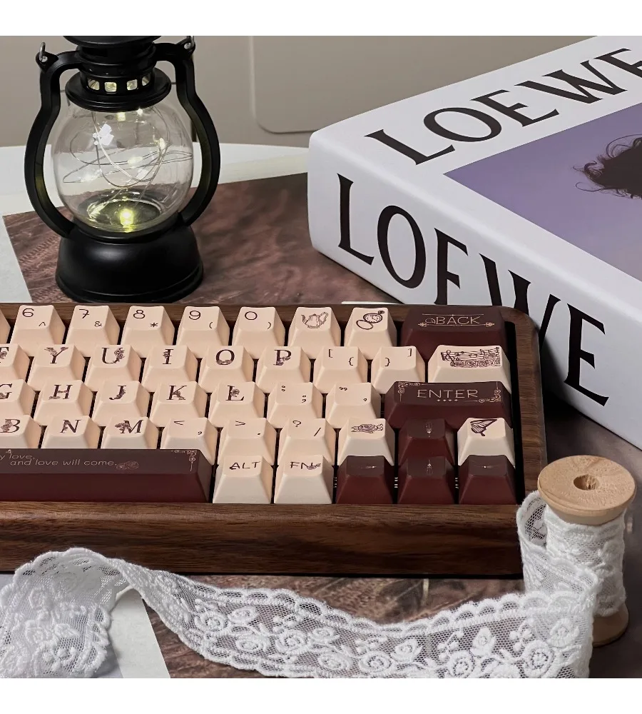 Music rose keycap high value personality PBT hot sublimation original magnetic axis mechanical 60/68/75 keyboard