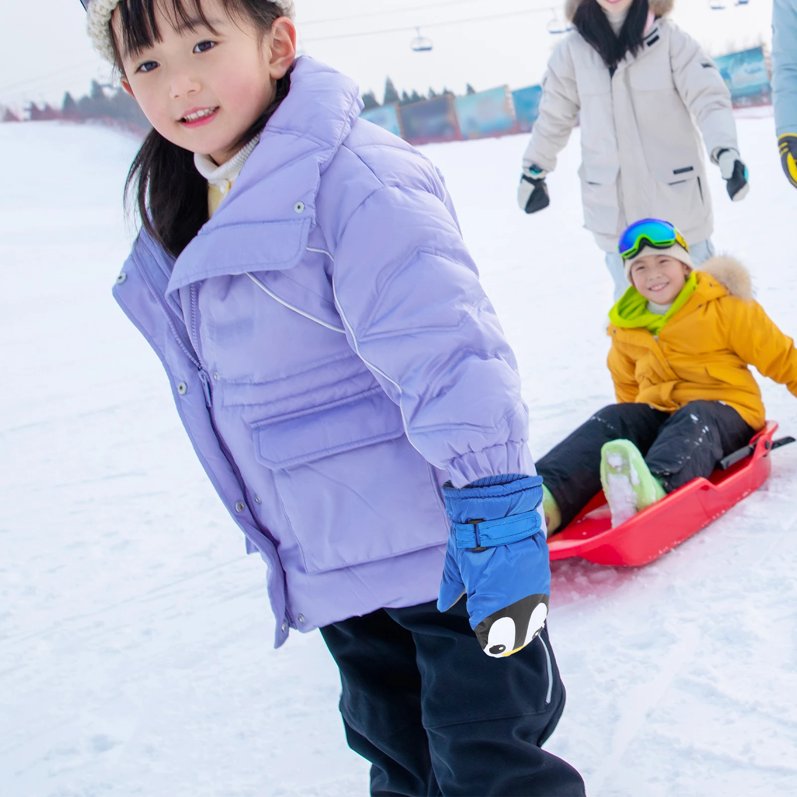 

Ski Gloves Kids Outdoor Winter Warm Hands Protector Child Waterproof for Children's